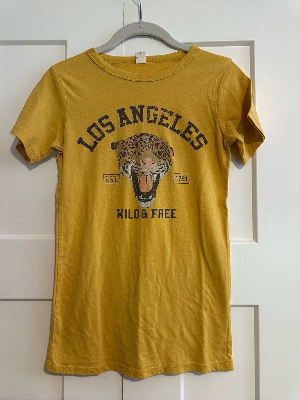 Los Angeles 'Wild & Free' Mustard Yellow Kids Graphic Tee